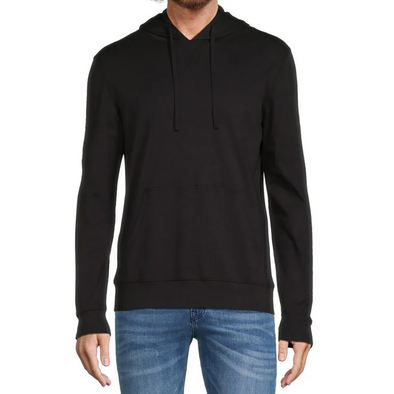 Men's vintage charcoal pullover hoodie shirt - front view